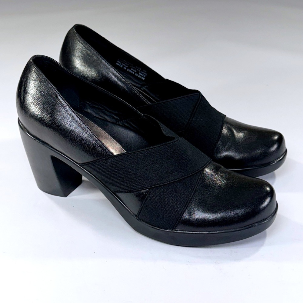Dansko Tori Nappa Pumps Womens 39/8.5-9 Black Leather Comfort Office Work Heels
